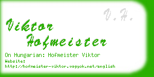 viktor hofmeister business card